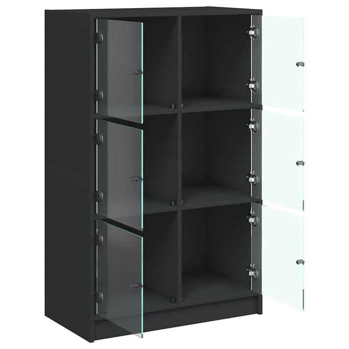 Dulapuri înalte cu uși, negru, 68x37x109 cm, lemn prelucrat - WALTI WALTI