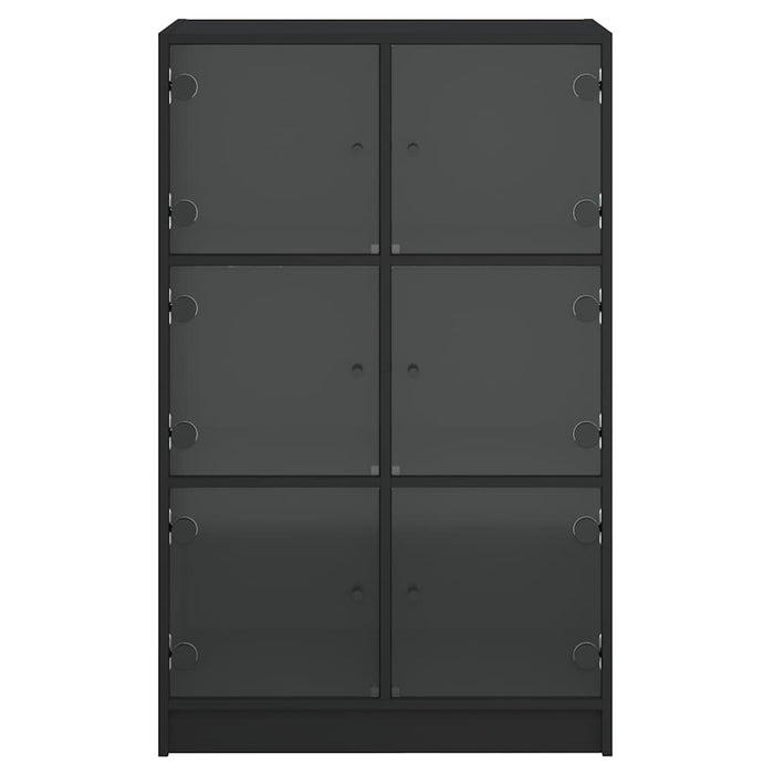 Dulapuri înalte cu uși, negru, 68x37x109 cm, lemn prelucrat - WALTI WALTI