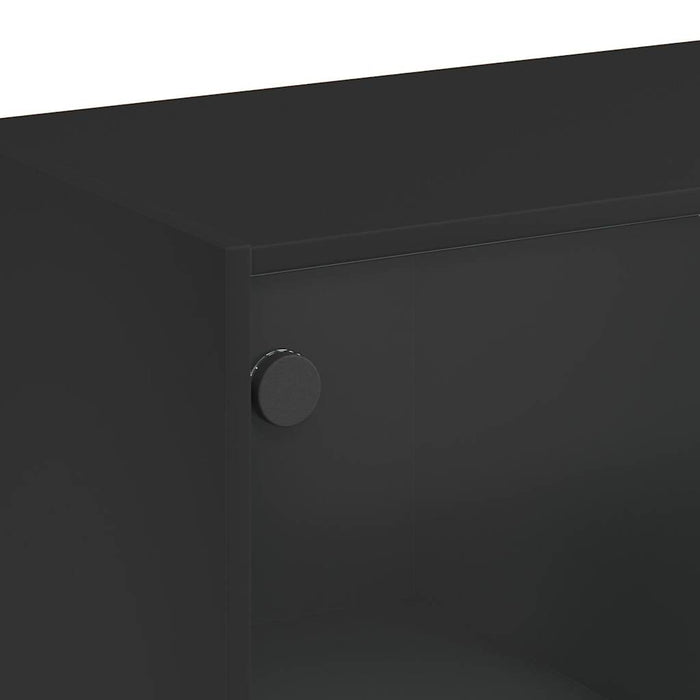 Dulapuri înalte cu uși, negru, 68x37x109 cm, lemn prelucrat - WALTI WALTI