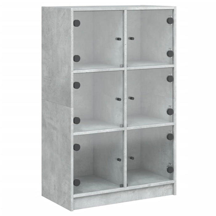 Dulapuri înalte cu uși, gri beton, 68x37x109 cm, lemn prelucrat - WALTI WALTI