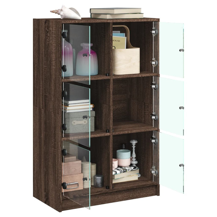 Dulapuri înalte cu uși stejar maro 68x37x109 cm, lemn prelucrat - WALTI WALTI