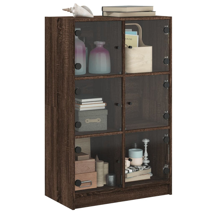 Dulapuri înalte cu uși stejar maro 68x37x109 cm, lemn prelucrat - WALTI WALTI