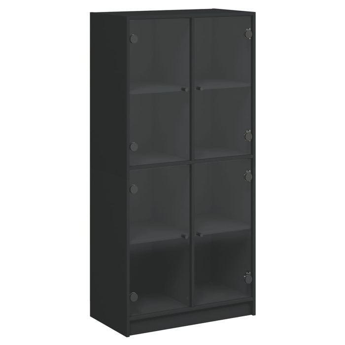 Dulap înalt cu uși, negru, 68x37x142 cm, lemn compozit WALTI
