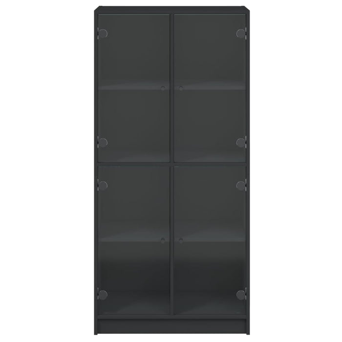 Dulap înalt cu uși, negru, 68x37x142 cm, lemn compozit WALTI