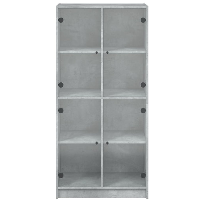 Dulap înalt cu uși, gri beton, 68x37x142 cm, lemn compozit - WALTI WALTI