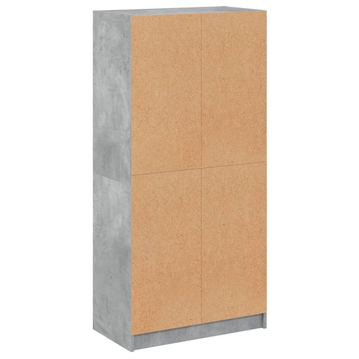 Dulap înalt cu uși, gri beton, 68x37x142 cm, lemn compozit - WALTI WALTI