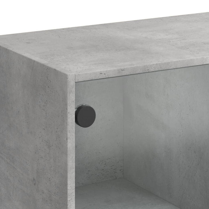 Dulap înalt cu uși, gri beton, 68x37x142 cm, lemn compozit - WALTI WALTI