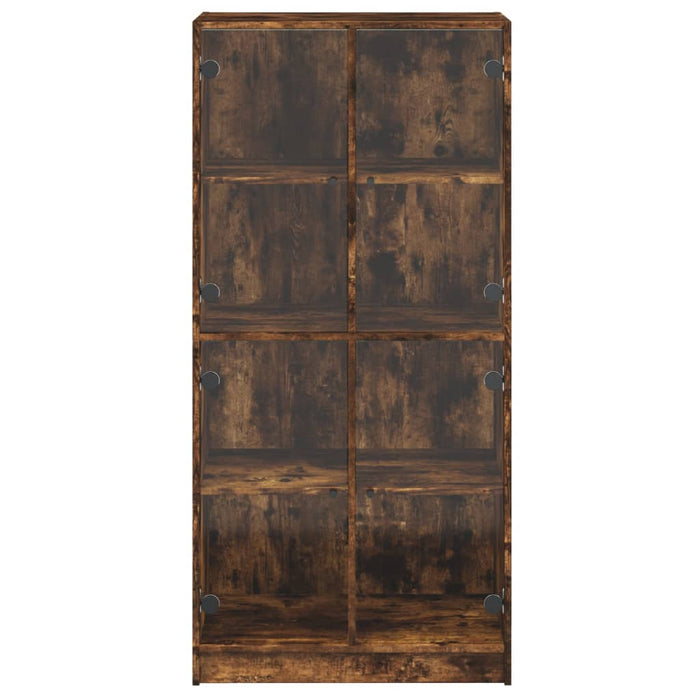 Dulap înalt cu uși, stejar fumuriu, 68x37x142 cm, lemn compozit WALTI