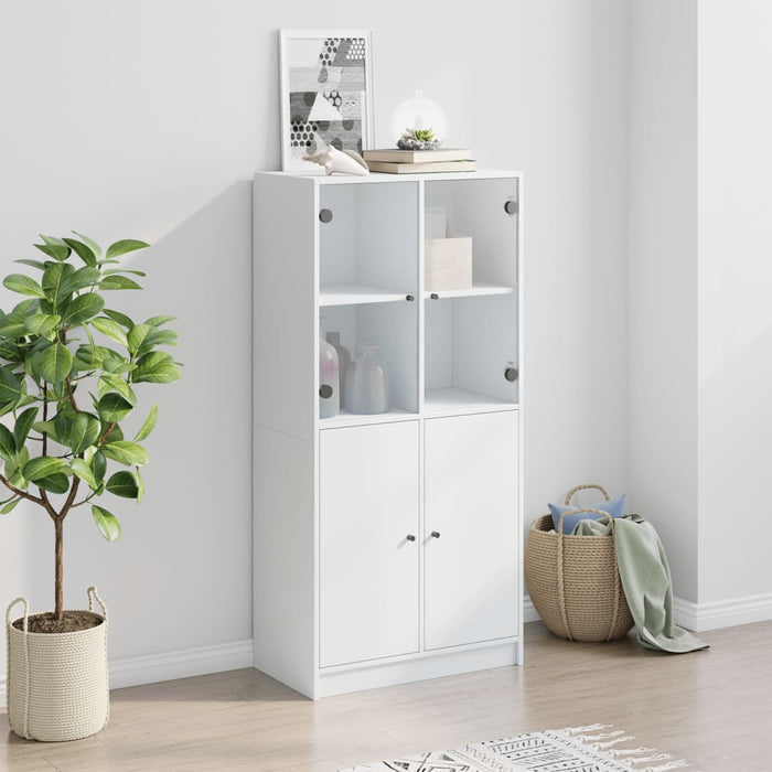 Dulapuri înalte cu uși, alb, 68x37x142 cm, lemn prelucrat - WALTI WALTI