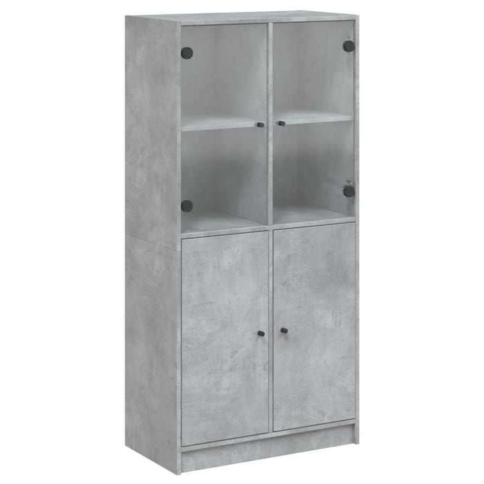 Dulap înalt cu uși, gri beton, 68x37x142 cm, lemn compozit - WALTI WALTI