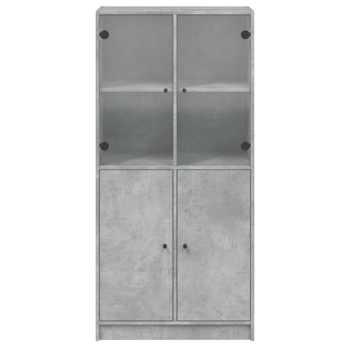 Dulap înalt cu uși, gri beton, 68x37x142 cm, lemn compozit - WALTI WALTI