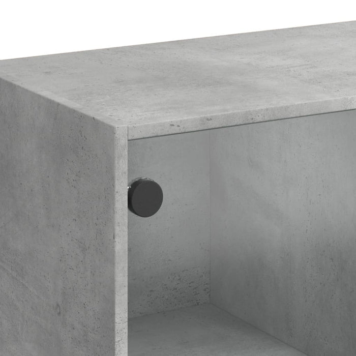 Dulap înalt cu uși, gri beton, 68x37x142 cm, lemn compozit - WALTI WALTI