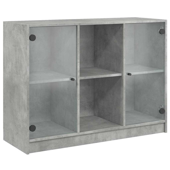 Dulap, gri beton, 102x37x75,5 cm, lemn prelucrat - WALTI WALTI