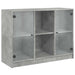 Dulap, gri beton, 102x37x75,5 cm, lemn prelucrat - WALTI WALTI