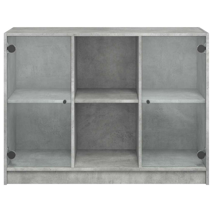 Dulap, gri beton, 102x37x75,5 cm, lemn prelucrat - WALTI WALTI