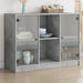 Dulap, gri beton, 102x37x75,5 cm, lemn prelucrat - WALTI WALTI