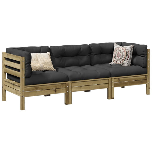 Set mobilier de grădină cu perne, 5 piese, lemn de pin tratat - WALTI WALTI