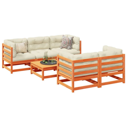 Set mobilier de grădină cu perne, 6 piese, lemn masiv de pin - WALTI WALTI