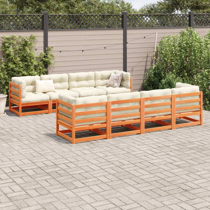 Set mobilier de grădină cu perne, 9 piese, lemn masiv de pin - WALTI WALTI