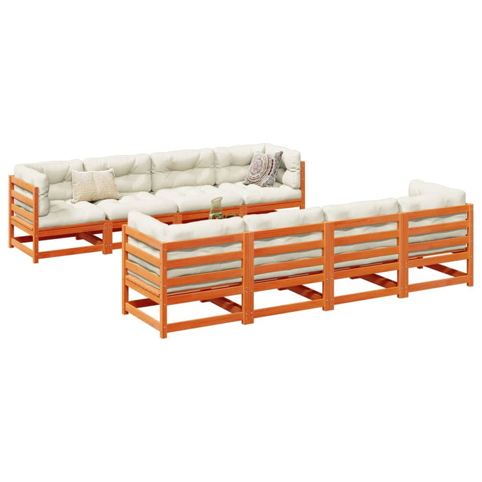 Set mobilier de grădină cu perne, 9 piese, lemn masiv de pin - WALTI WALTI