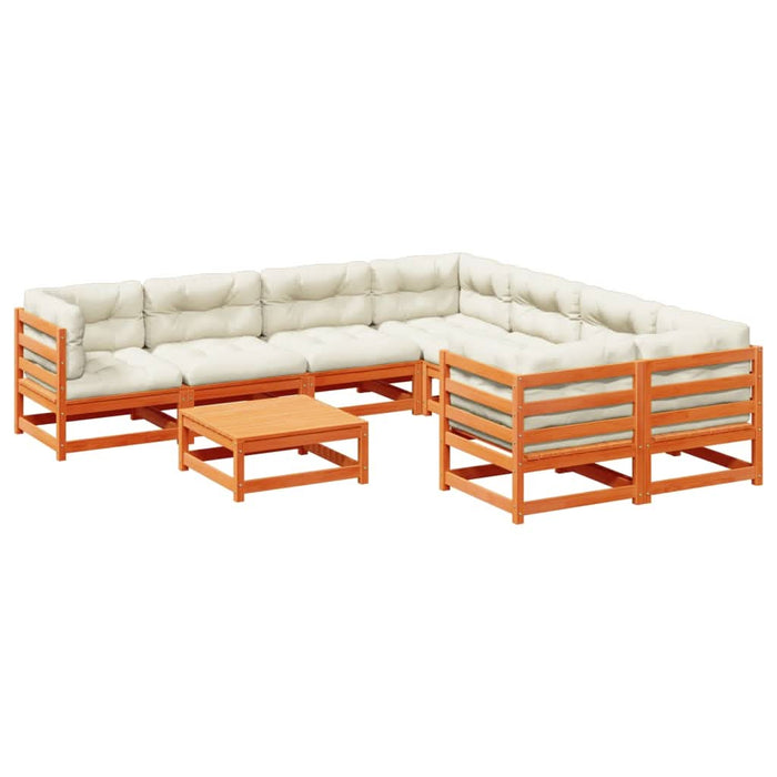 Set mobilier de grădină cu perne, 9 piese, lemn masiv de pin - WALTI WALTI