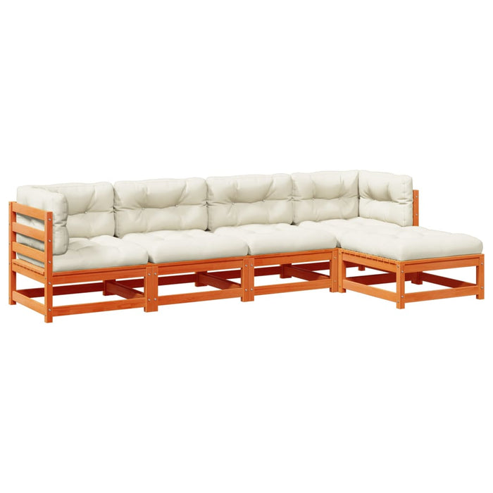 Set mobilier de grădină cu perne, 5 piese, lemn masiv de pin - WALTI WALTI