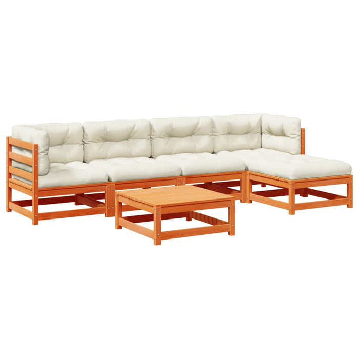 Set mobilier de grădină cu perne, 6 piese, lemn masiv de pin - WALTI WALTI