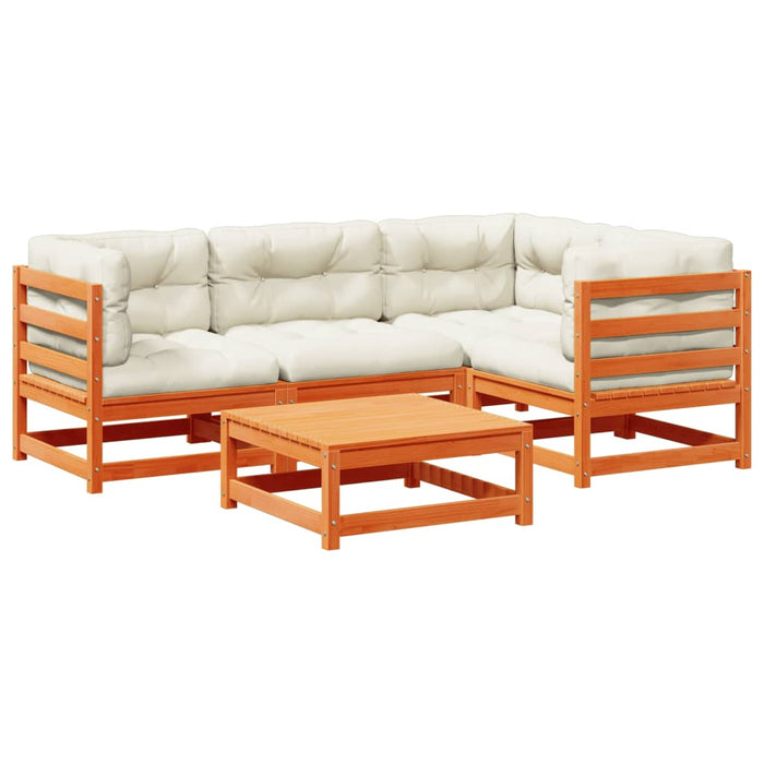 Set mobilier de grădină cu perne, 5 piese, lemn masiv de pin - WALTI WALTI