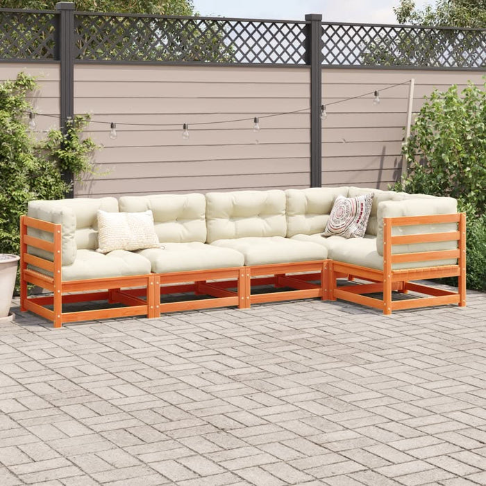 Set mobilier de grădină cu perne, 5 piese, lemn masiv de pin - WALTI WALTI