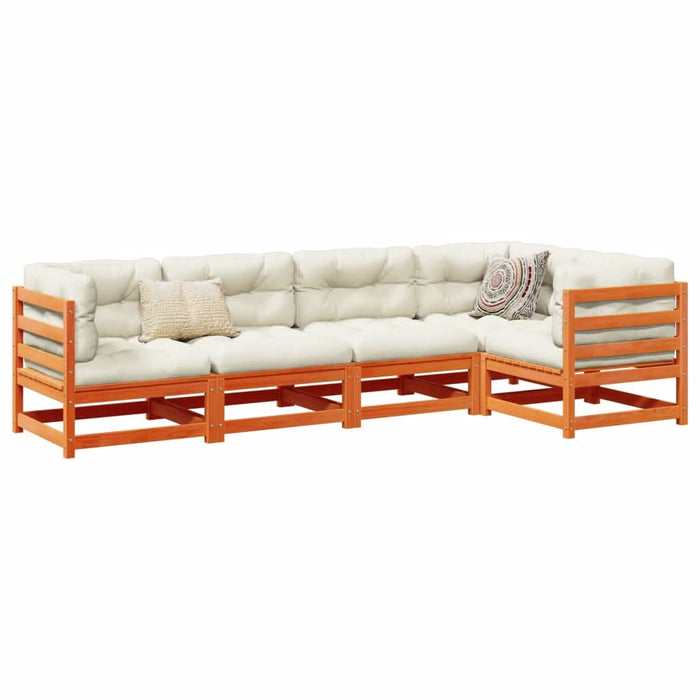 Set mobilier de grădină cu perne, 5 piese, lemn masiv de pin - WALTI WALTI
