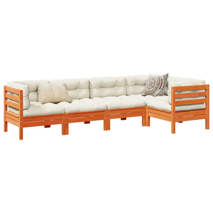 Set mobilier de grădină cu perne, 5 piese, lemn masiv de pin - WALTI WALTI