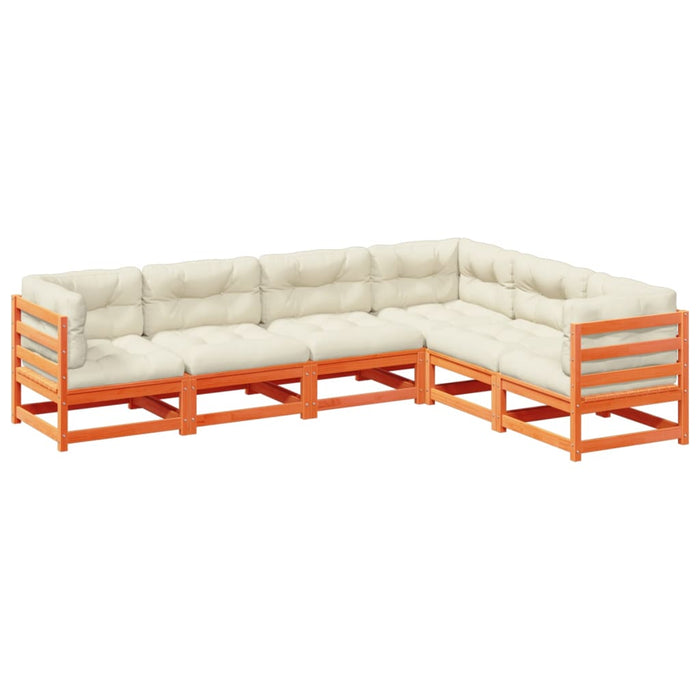 Set mobilier de grădină cu perne, 6 piese, lemn masiv de pin - WALTI WALTI