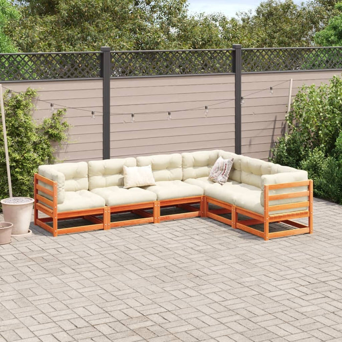Set mobilier de grădină cu perne, 6 piese, lemn masiv de pin - WALTI WALTI