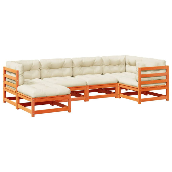 Set mobilier de grădină cu perne, 6 piese, lemn masiv de pin - WALTI WALTI