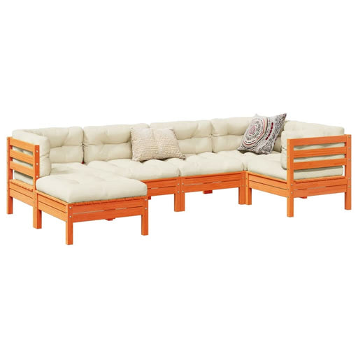 Set mobilier de grădină cu perne, 6 piese, lemn masiv de pin - WALTI WALTI