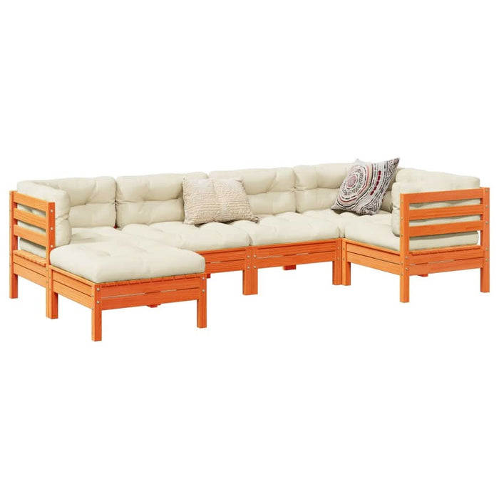 Set mobilier de grădină cu perne, 6 piese, lemn masiv de pin - WALTI WALTI