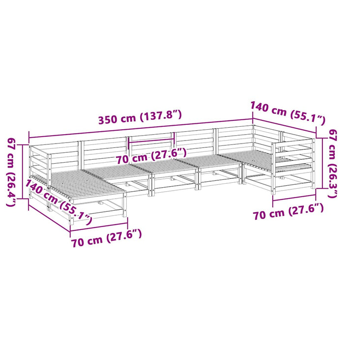 Set canapea de grădină, 7 piese, lemn de pin tratat - WALTI WALTI