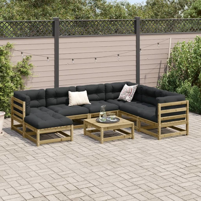 Set canapea de grădină, 8 piese, lemn de pin tratat - WALTI WALTI