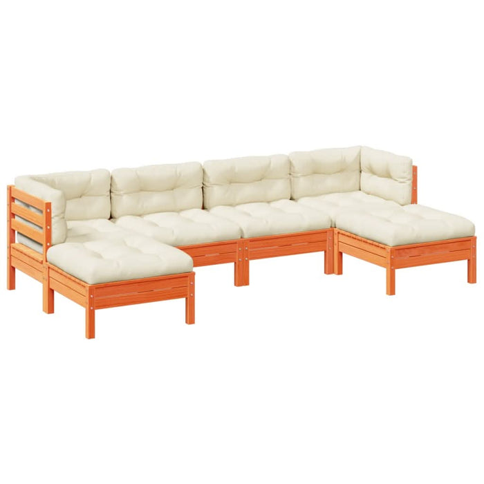 Set mobilier de grădină cu perne, 6 piese, lemn masiv de pin - WALTI WALTI