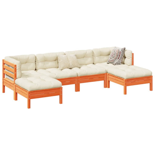 Set mobilier de grădină cu perne, 6 piese, lemn masiv de pin - WALTI WALTI