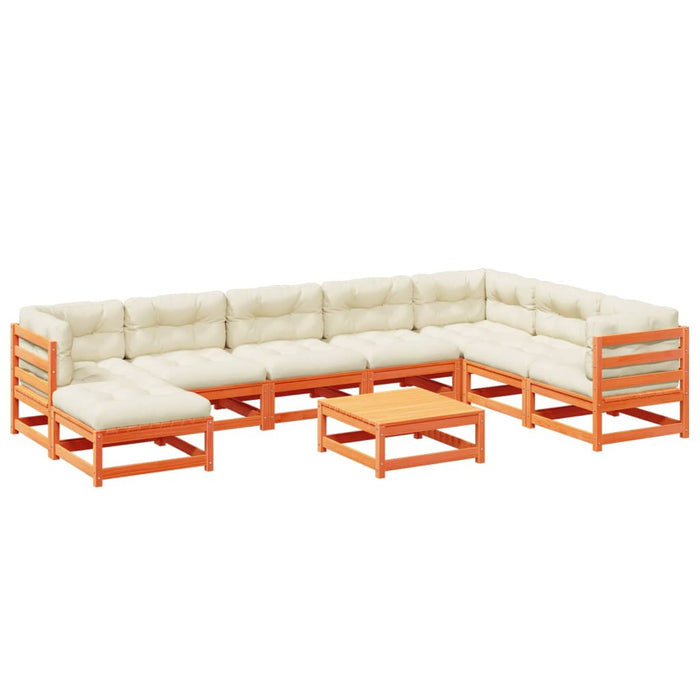 Set mobilier de grădină cu perne, 9 piese, lemn masiv de pin - WALTI WALTI