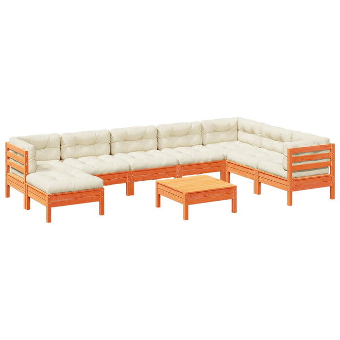 Set mobilier de grădină cu perne, 9 piese, lemn masiv de pin - WALTI WALTI