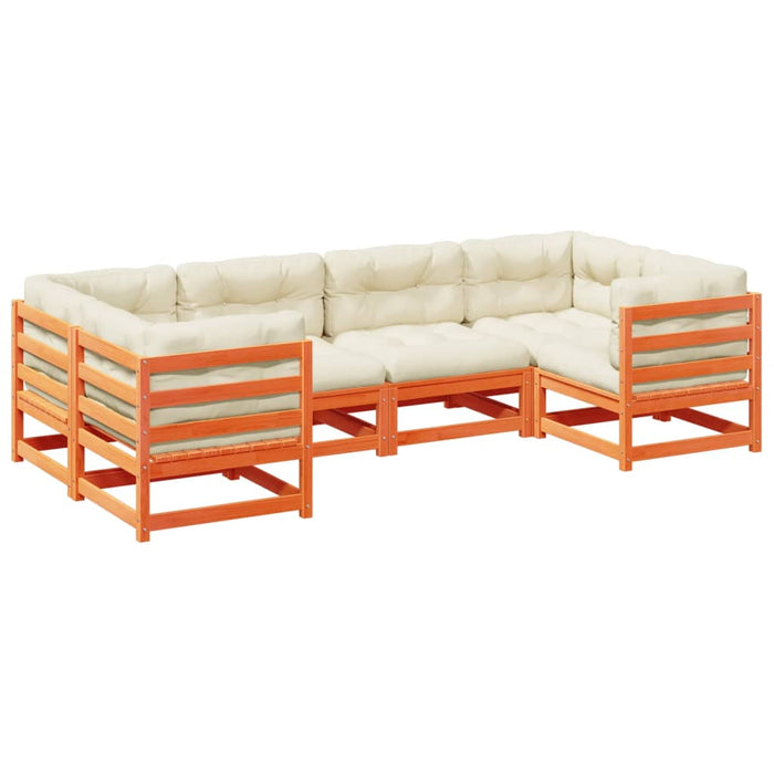Set mobilier de grădină cu perne, 6 piese, lemn masiv de pin - WALTI WALTI