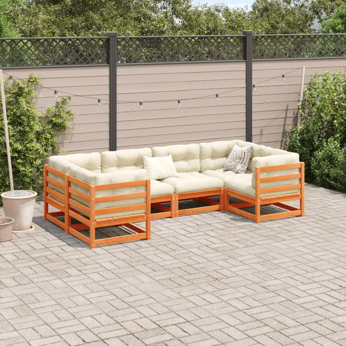 Set mobilier de grădină cu perne, 6 piese, lemn masiv de pin - WALTI WALTI