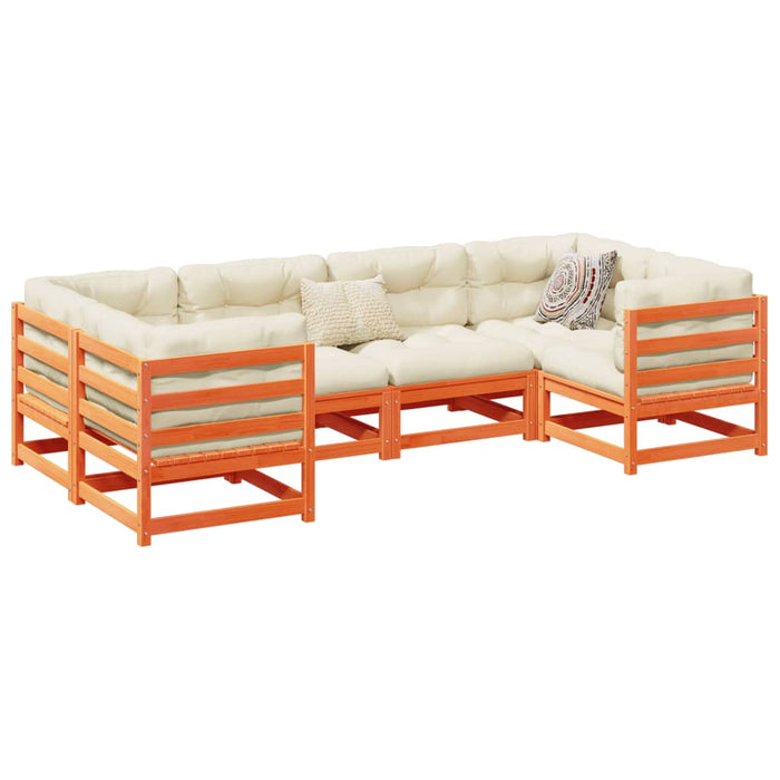 Set mobilier de grădină cu perne, 6 piese, lemn masiv de pin - WALTI WALTI