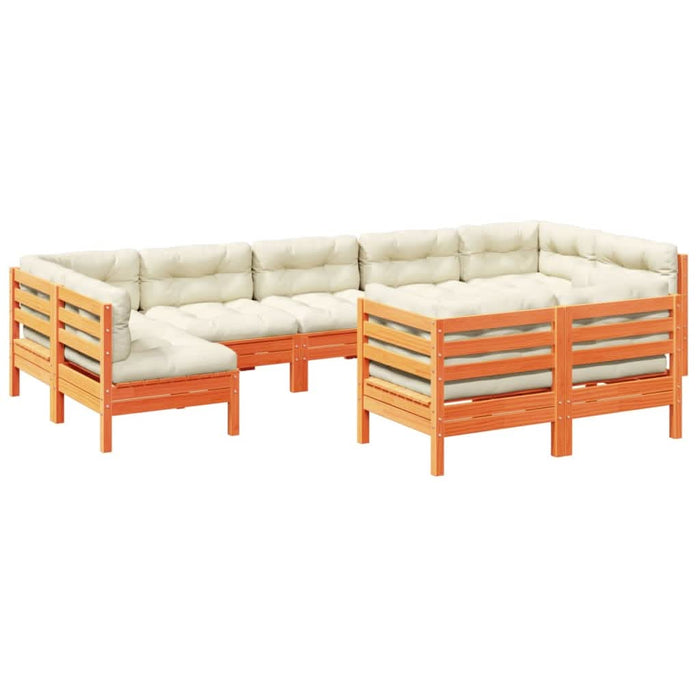 Set mobilier de grădină cu perne, 9 piese, lemn masiv de pin - WALTI WALTI