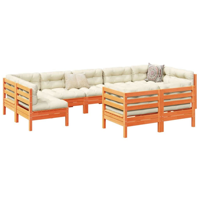 Set mobilier de grădină cu perne, 9 piese, lemn masiv de pin - WALTI WALTI