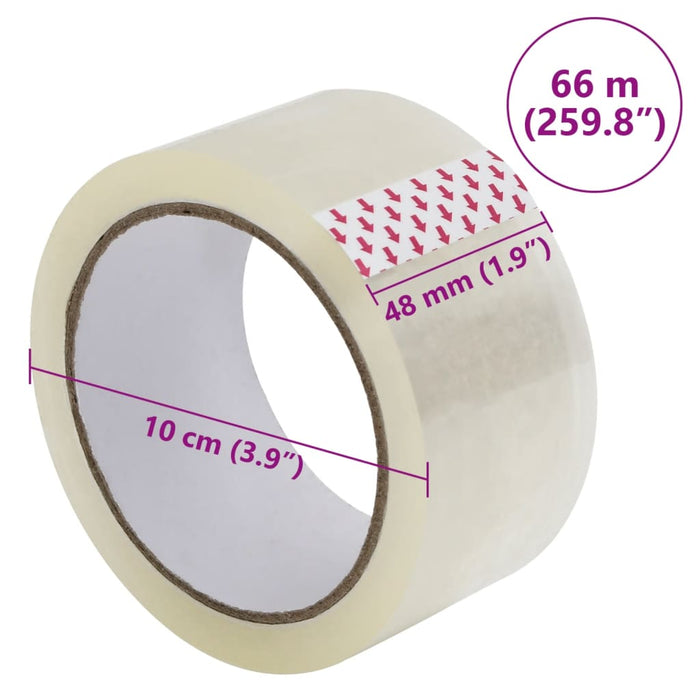 Bandă adezivă de ambalare, 12 buc., transparentă, 48 mm x 66 m WALTI