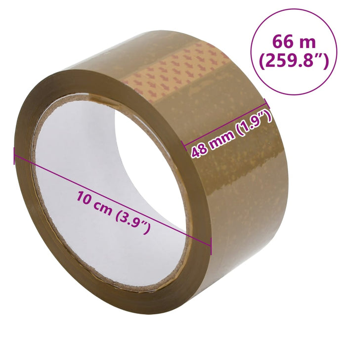 Bandă adezivă de ambalare, 12 buc., maro, 48 mm x 66 m WALTI