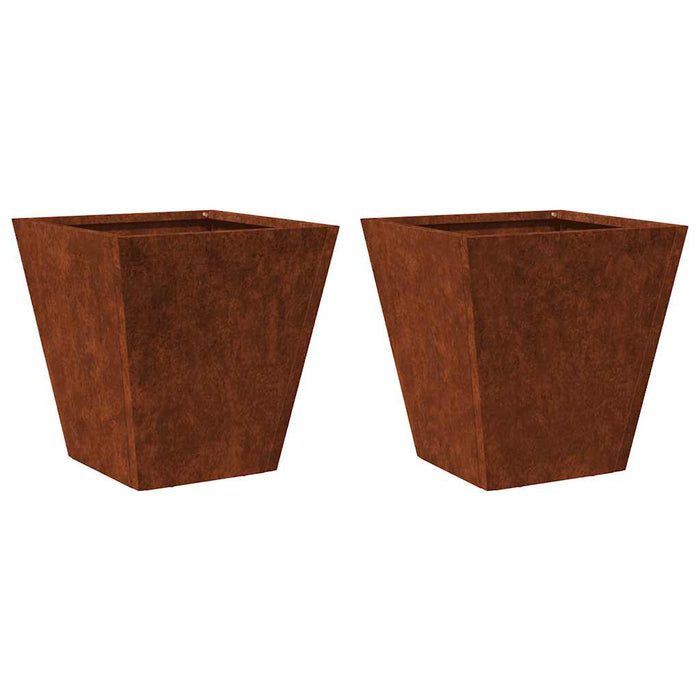 Jardiniere de grădină 2 buc 30x30x30 cm Oțel pentru intemperii - WALTI WALTI
